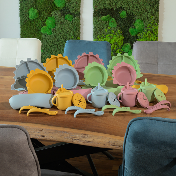 dino collectie siliconen baby eetset voor zelfstandig eten