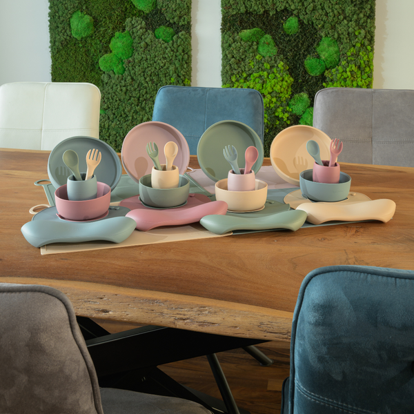 serene collectie siliconen baby servies voor rustige eetmomenten